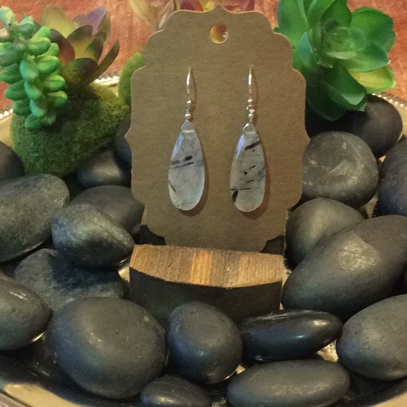 Teardrop Gemstone Earrings - Picture 2 of 3